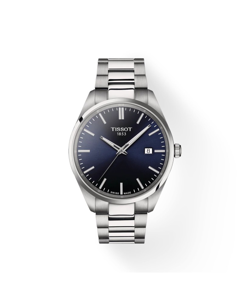 Tissot PR 100 Watch with Blue Dial and Steel Bracelet 40 mm