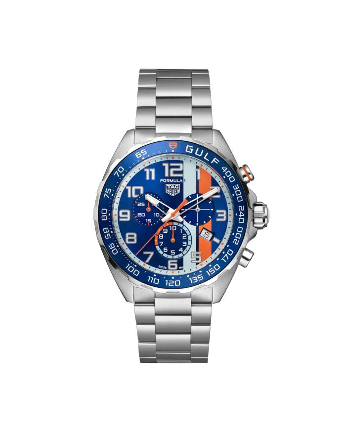 Tag Heuer Formula 1 Gulf Quartz Chronograph with Steel Strap