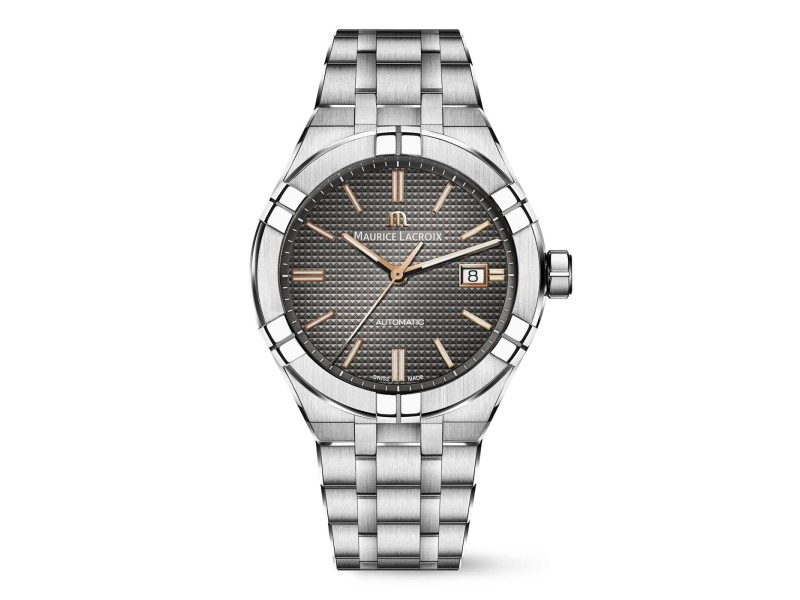 Maurice Lacroix Aikon Automatic 42 mm Watch with Anthracite Dial and Steel Bracelet