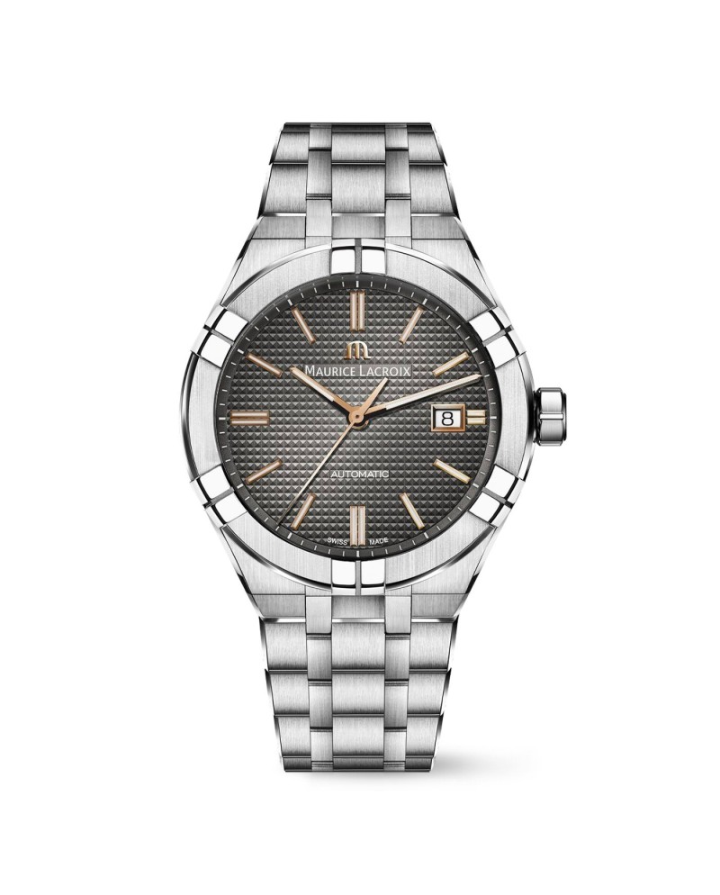 Orologio Maurice Lacroix Aikon Automatic 42 mm con Quadrante Antracite e Bracciale in Acciaio