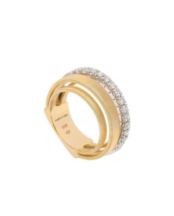 Marco Bicego Masai Ring in Yellow Gold with Band with Pavé Diamonds