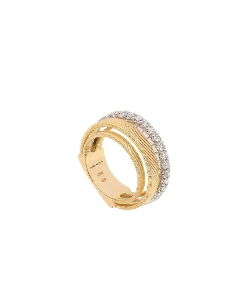Anello Marco Bicego Masai in Oro Giallo con Fedina con Pavè di Diamanti