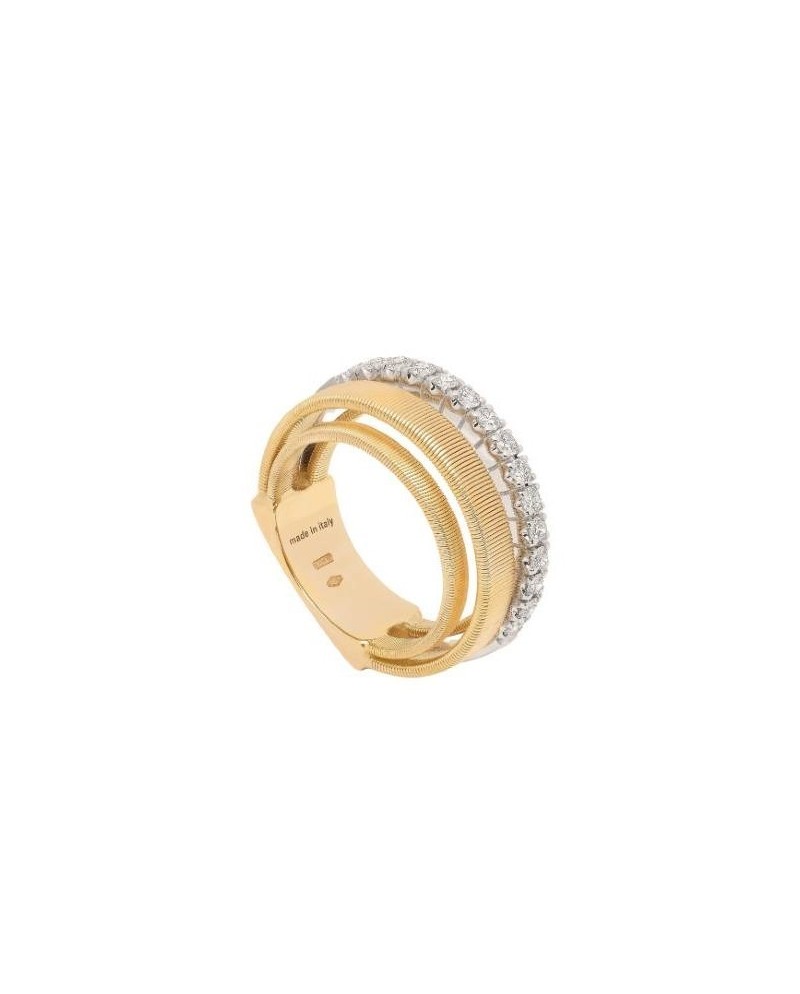 Bague Masai Marco Bicego en or jaune avec anneau pavé de diamants