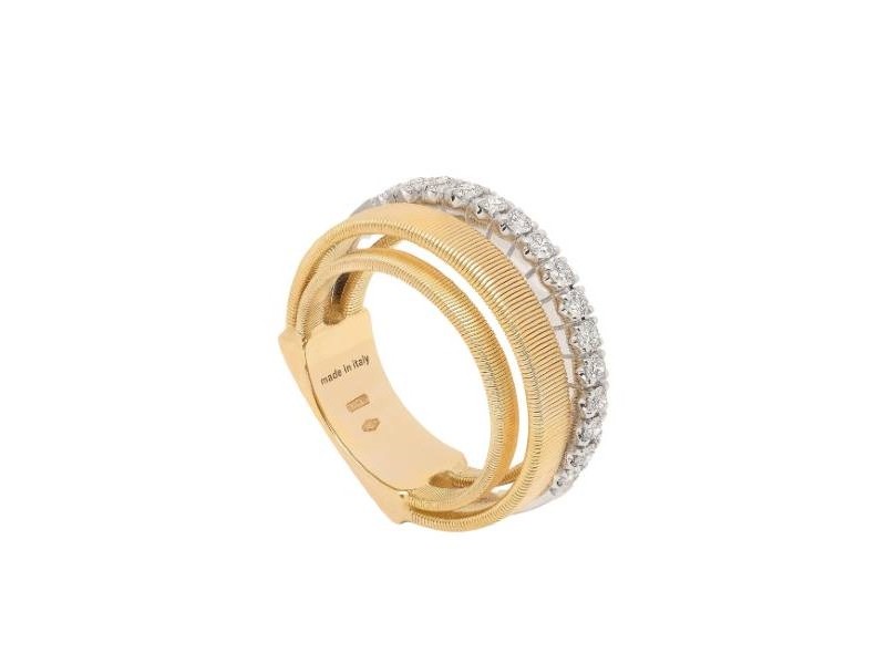 Marco Bicego Masai Ring in Yellow Gold with Band with Pavé Diamonds