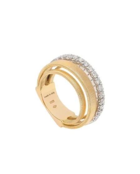 Bague Masai Marco Bicego en or jaune avec anneau pavé de diamants