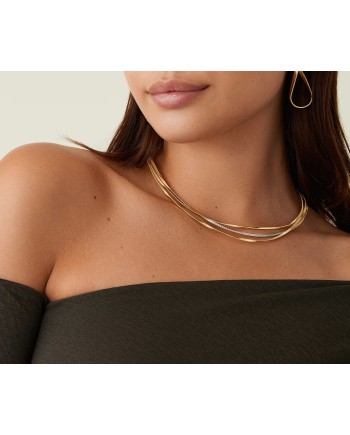 Marco Bicego Marrakech Three Strand Necklace in Yellow Gold and Diamonds
