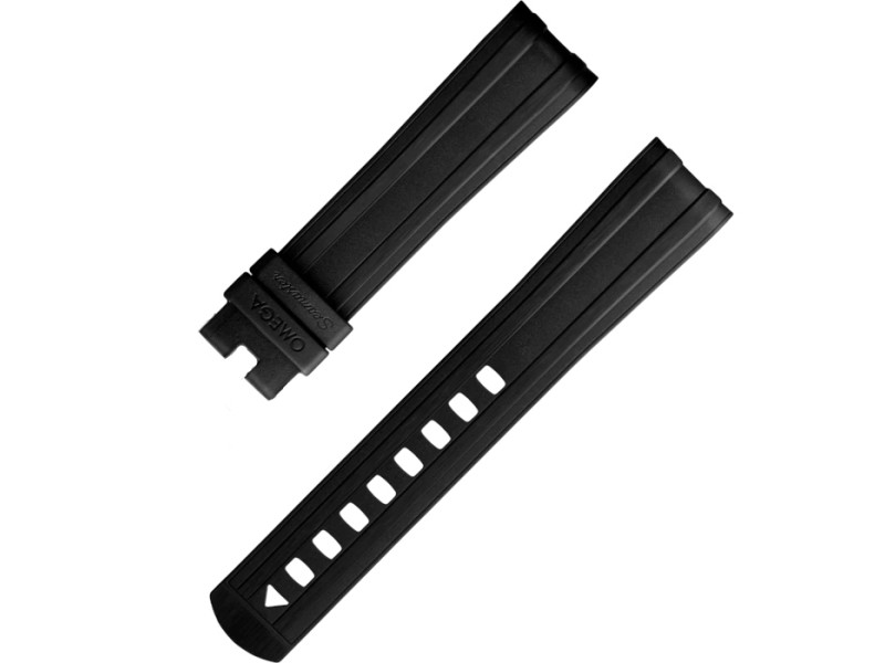 Bracelet en caoutchouc noir Omega 20 x 18 mm