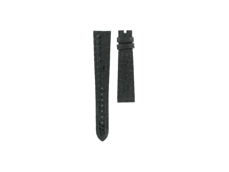 Bracelet en cuir noir Omega 18 x 14 mm