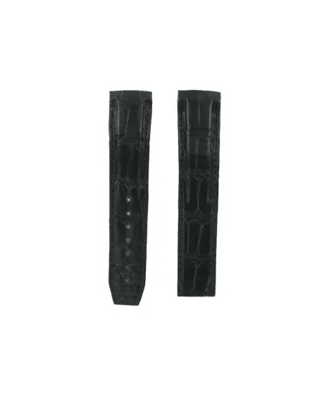 Bracelet Cuir Noir Omega pour Omega Carré 20 x 18 mm