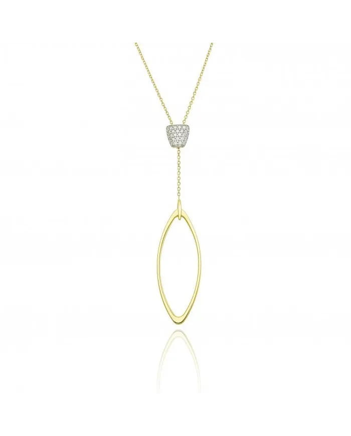 Chimento Link Sensi Necklace in Yellow Gold with White Diamonds