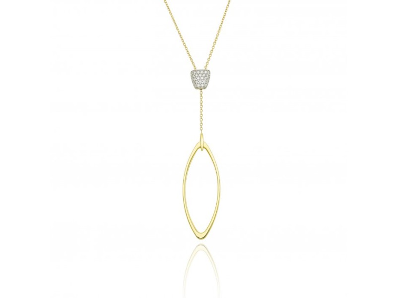 Chimento Link Sensi Necklace in Yellow Gold with White Diamonds