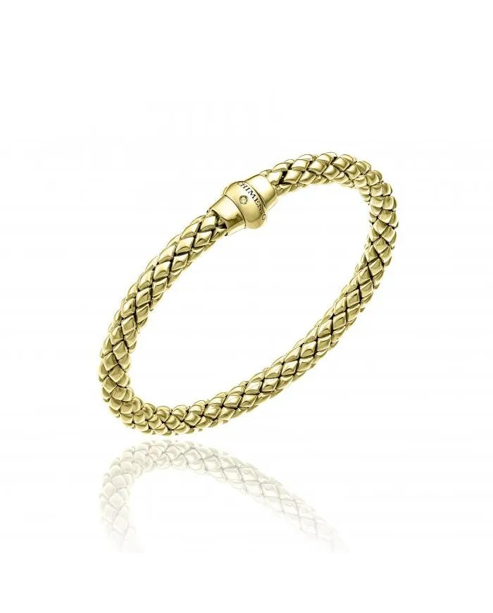 Chimento Stretch Classic Bracelet in Yellow Gold and White Diamond
