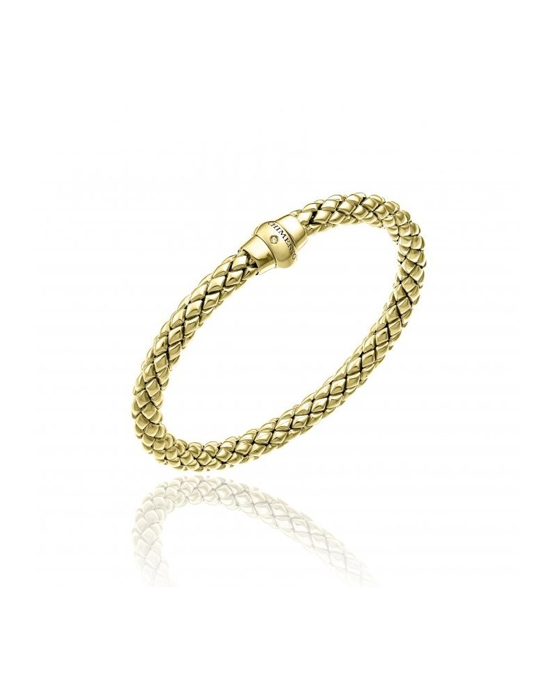 Chimento Stretch Classic Bracelet in Yellow Gold and White Diamond