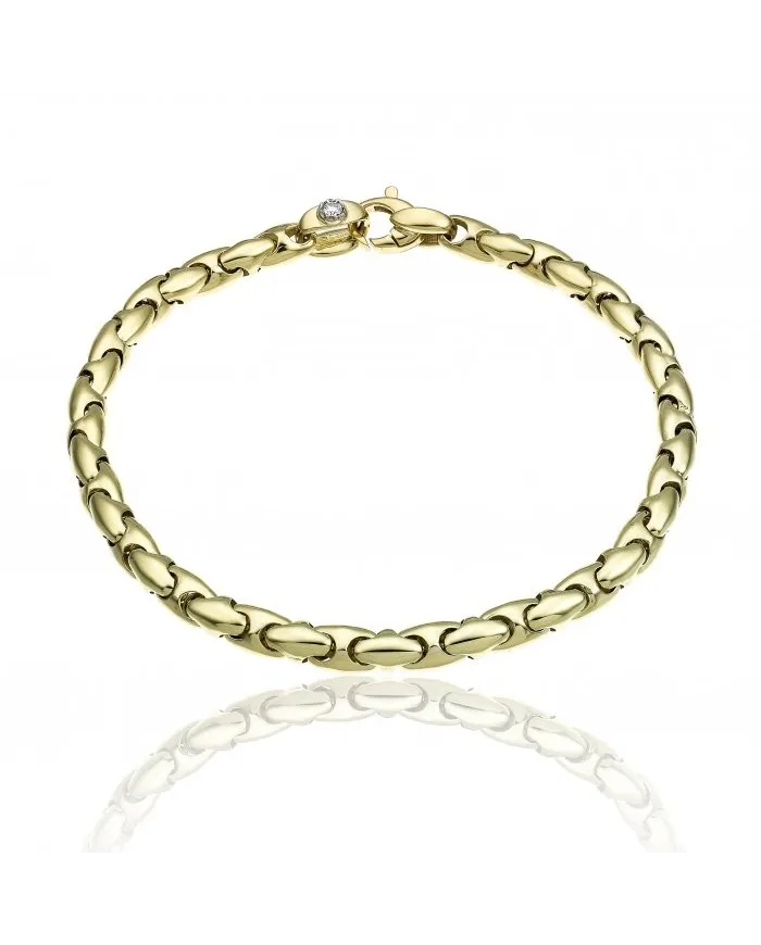 Chimento Tradition Gold Bracelet Yellow Gold Accents with White Diamond
