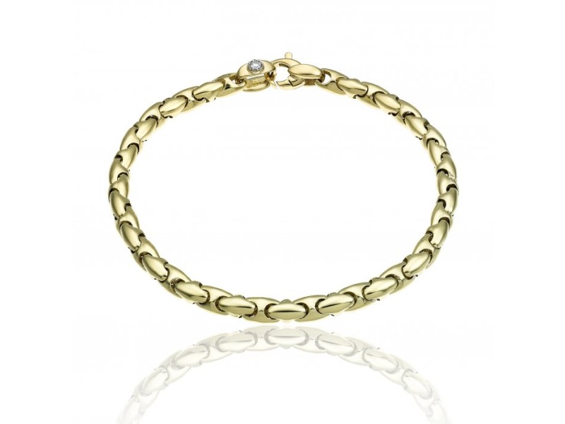Chimento Tradition Gold Bracelet Yellow Gold Accents with White Diamond