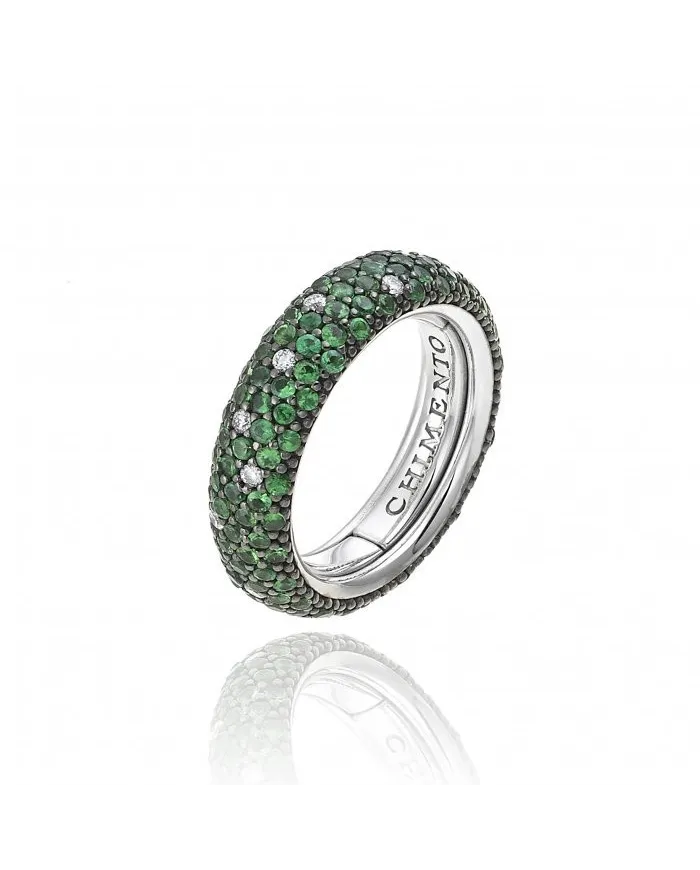 Chimento Forever Star Ring in White Gold with Tsavorite and Diamonds