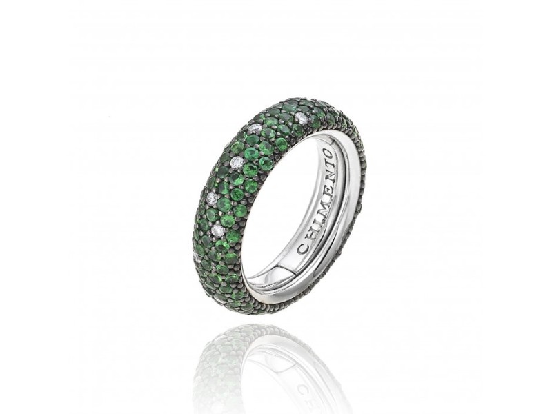 Chimento Forever Star Ring in White Gold with Tsavorite and Diamonds