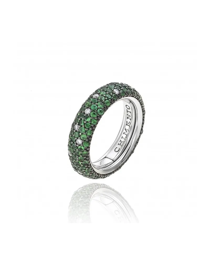 Chimento Forever Star Ring in White Gold with Tsavorite and Diamonds