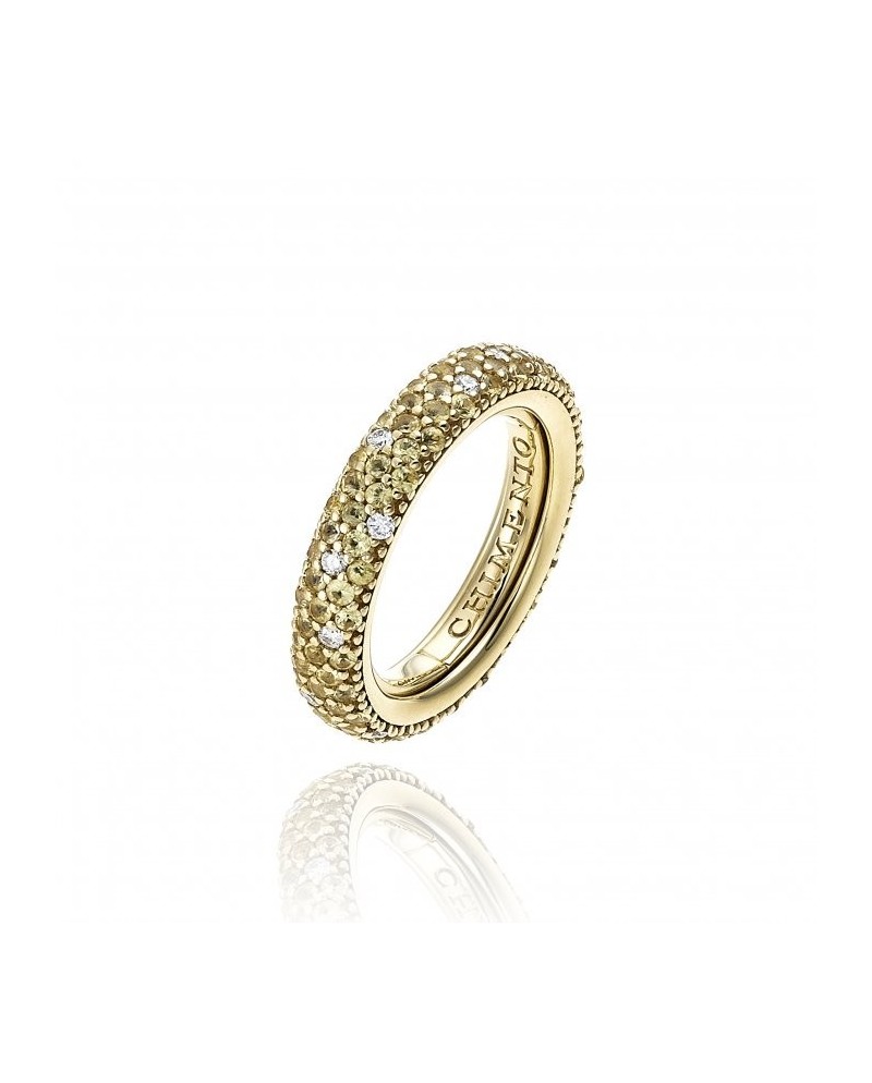 Bague Chimento Forever Star en or jaune avec saphirs jaunes et diamants