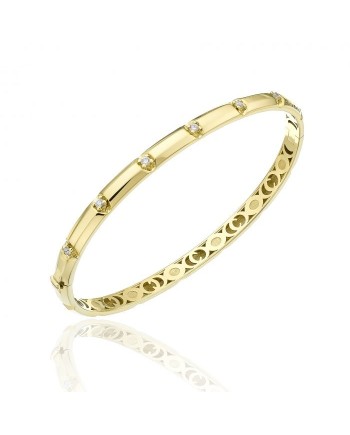 Bracciale  Rigido Chimento X-Tend Chocolat in Oro Giallo con Diamanti