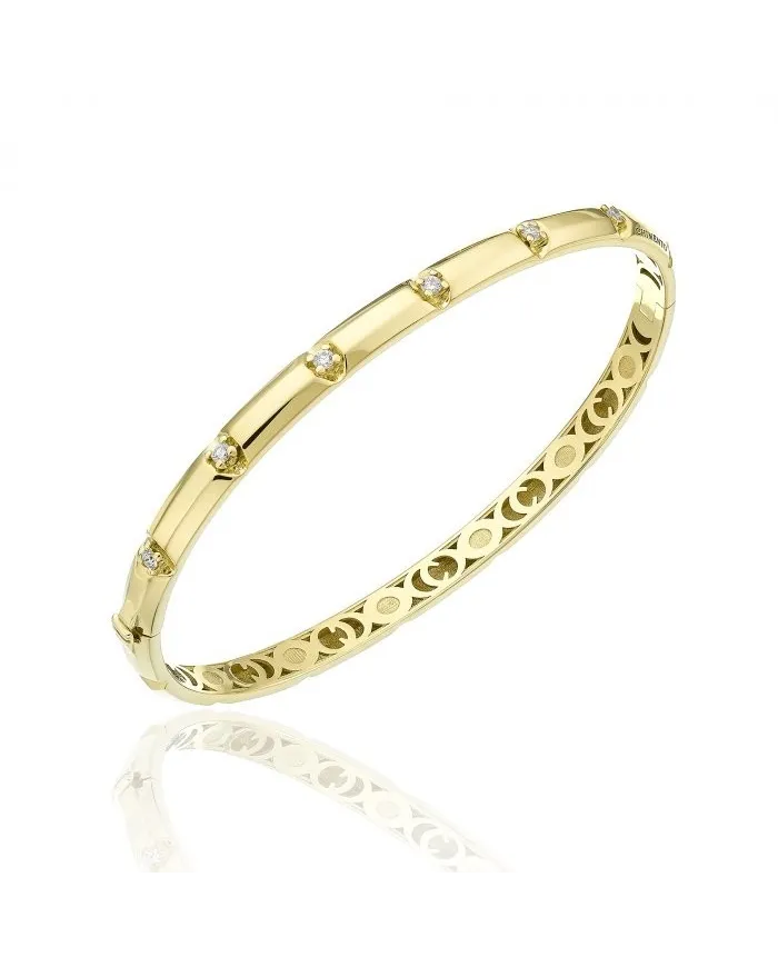Chimento X-Tend Chocolat Rigid Bracelet in Yellow Gold with Diamonds