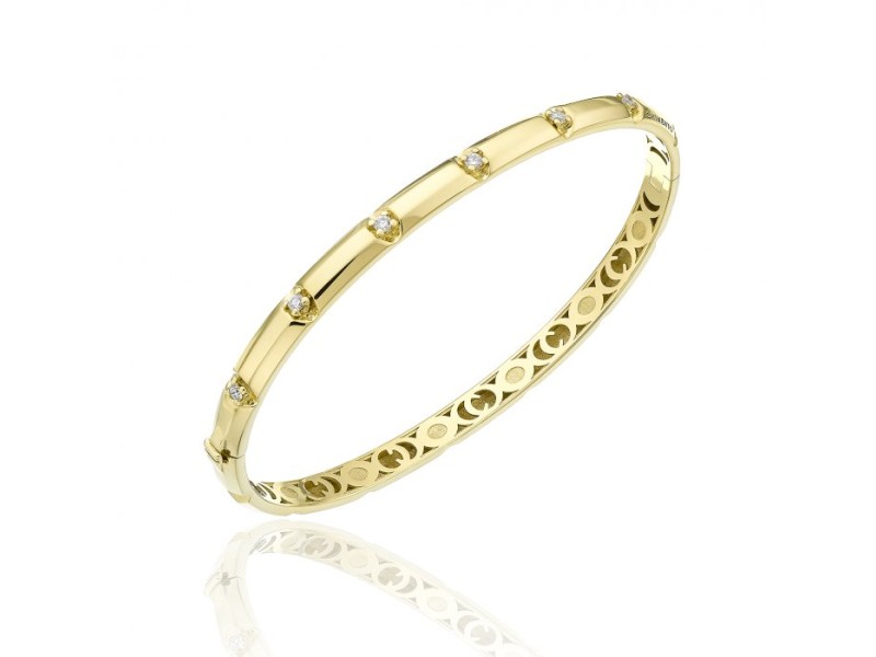 Chimento X-Tend Chocolat Rigid Bracelet in Yellow Gold with Diamonds