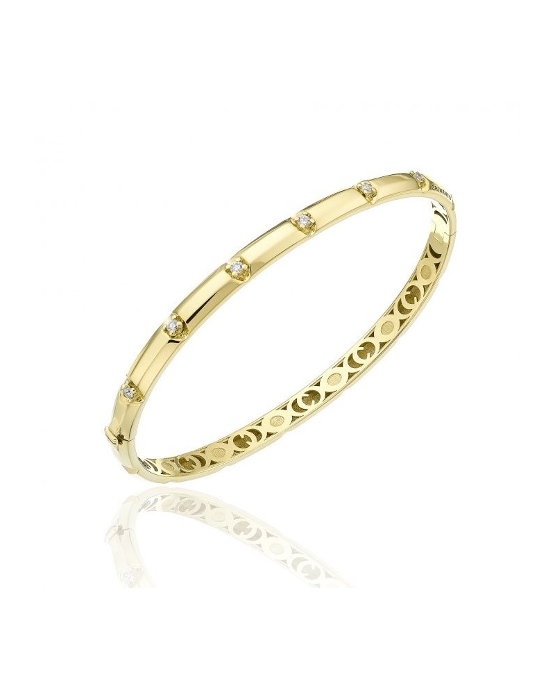 Chimento X-Tend Chocolat Rigid Bracelet in Yellow Gold with Diamonds