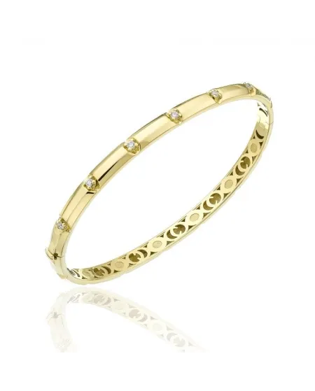Bracciale  Rigido Chimento X-Tend Chocolat in Oro Giallo con Diamanti