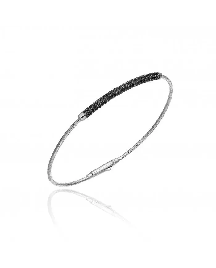 Chimento Stardust Pavé Rigid Bracelet in White Gold with Black Diamonds