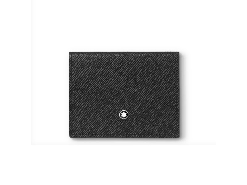 Trio Montblanc Sartorial Card Holder in Black Leather with 4 Compartments