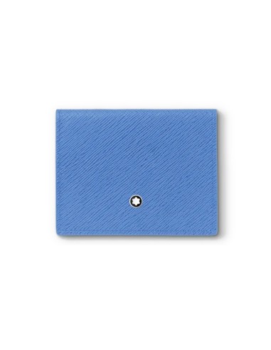 Porte-cartes Trio Montblanc Sartorial en cuir vieux bleu avec 4 compartiments