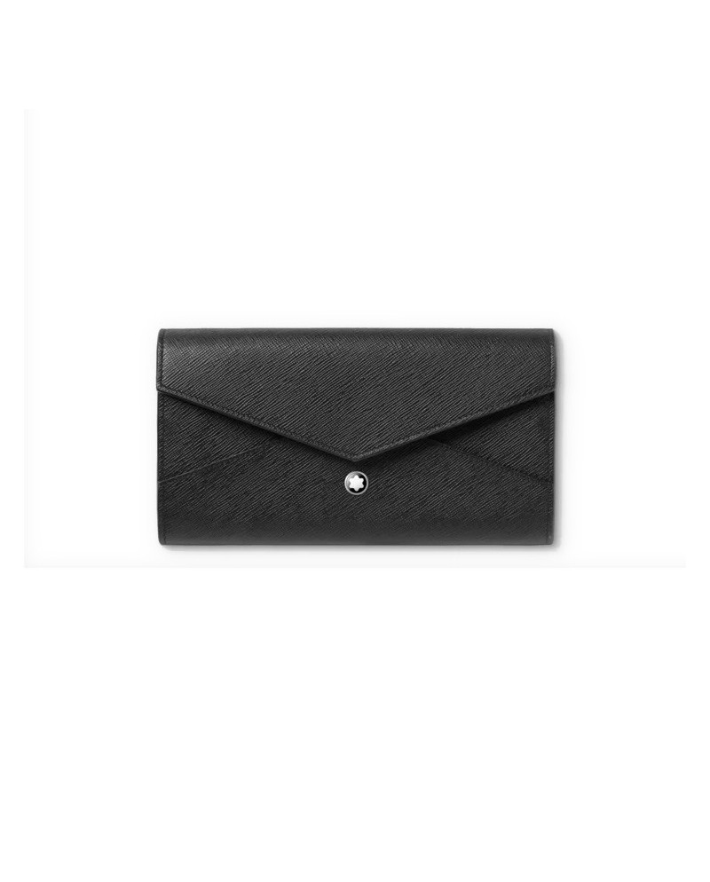 Portefeuille Montblanc Continental Sartorial en cuir noir