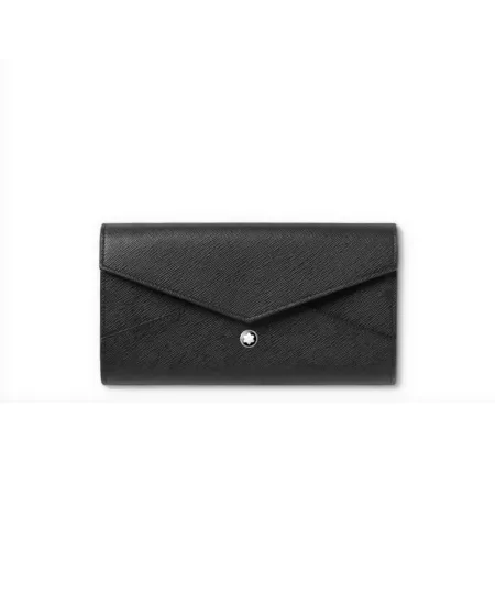 Portefeuille Montblanc Continental Sartorial en cuir noir