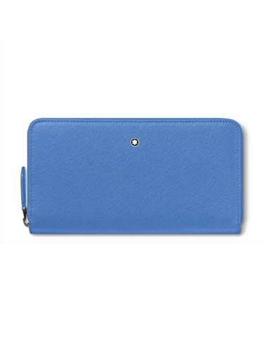 Montblanc Sartorial Long Wallet with 12 Compartments in Dusty Blue Leather