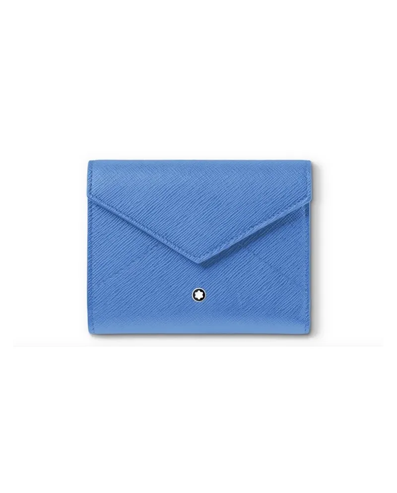 Portefeuille Montblanc Sartorial Trio en cuir bleu poudré avec 6 compartiments Portefeuille Montblanc Sartorial Trio en cuir bleu poudré avec 6 compartiments