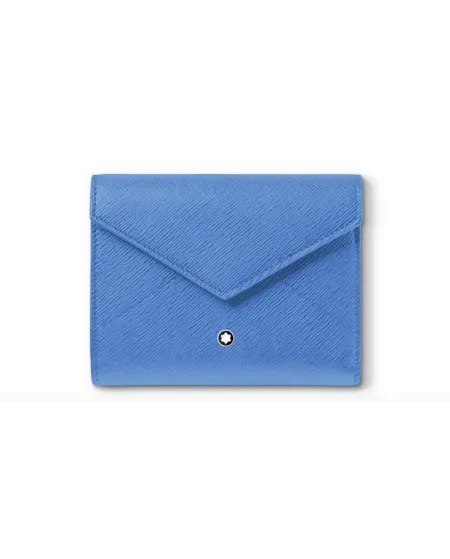 Portafoglio Trio Montblanc Sartorial in Pelle Dusty Blue a 6 Scomparti