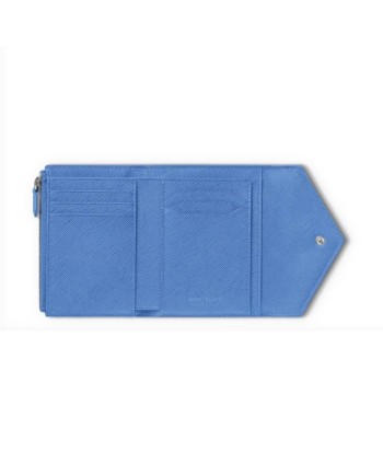 Portafoglio Trio Montblanc Sartorial in Pelle Dusty Blue a 6 Scomparti