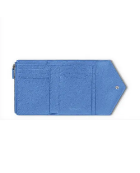 Montblanc Sartorial Trio Wallet in Dusty Blue Leather with 6 Compartments