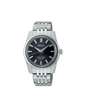 Montre King Seiko cadran noir avec bracelet en acier