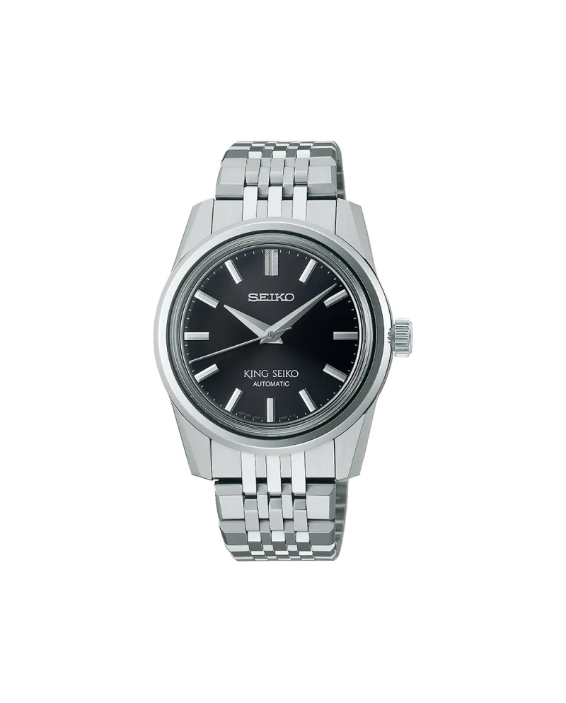 Montre King Seiko cadran noir avec bracelet en acier