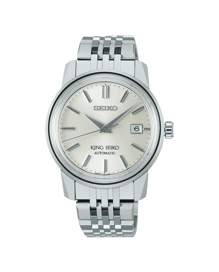 King Seiko Watch Silver Dial with Steel Strap