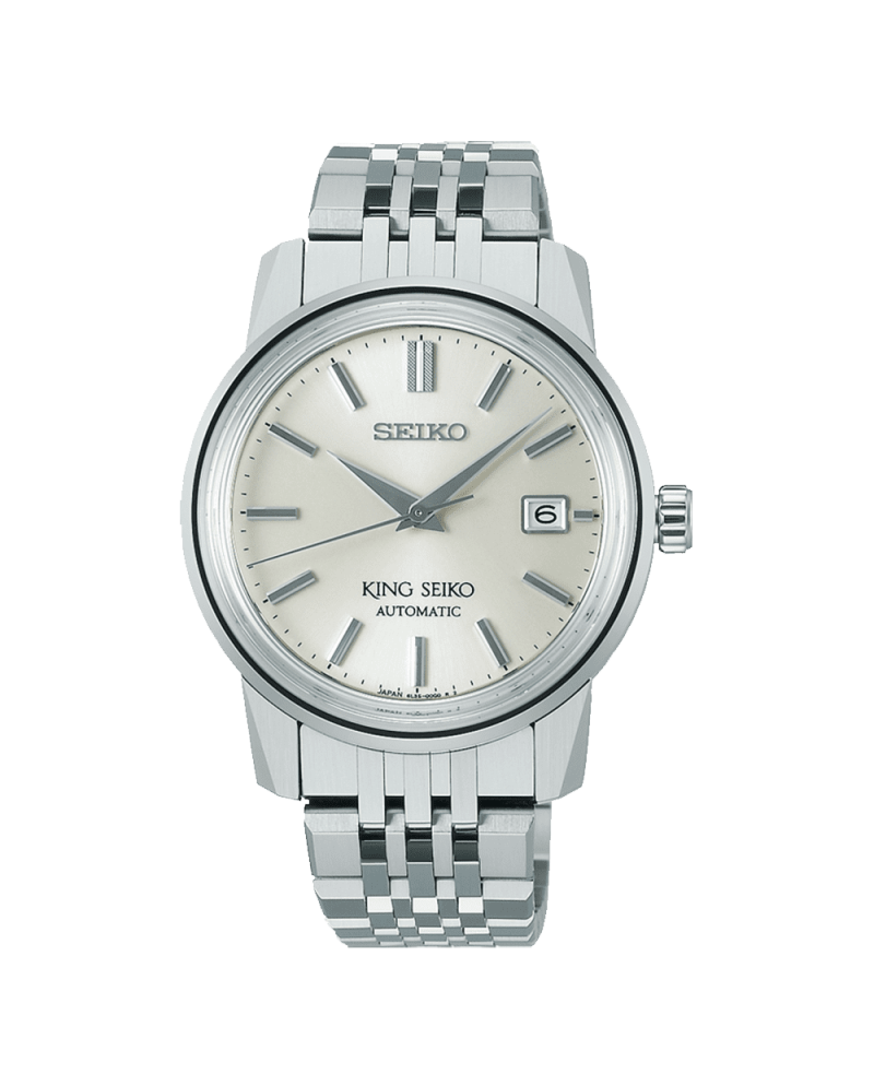 King Seiko Watch Silver Dial with Steel Strap