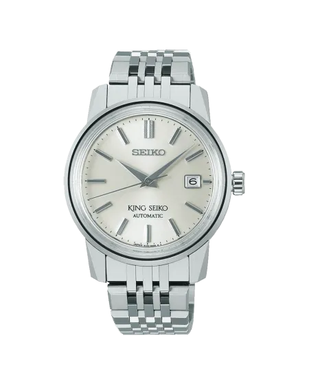 Montre King Seiko avec cadran argenté et bracelet en acier