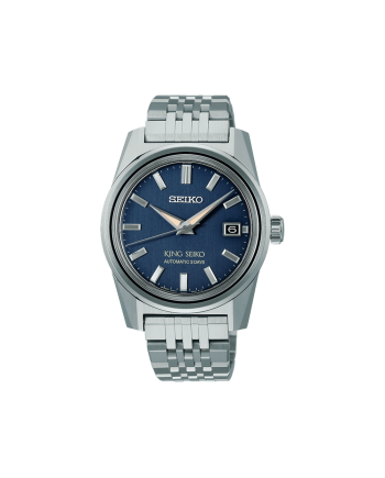 King Seiko Blue Dial Watch with Steel Strap