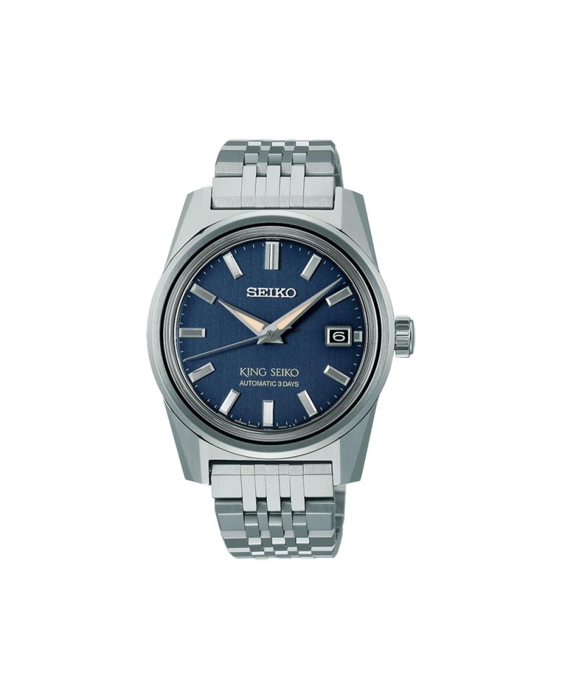 Montre King Seiko à cadran bleu avec bracelet en acier