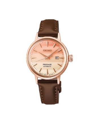 Montre Seiko Presage Cocktail à cadran dégradé avec bracelet en cuir