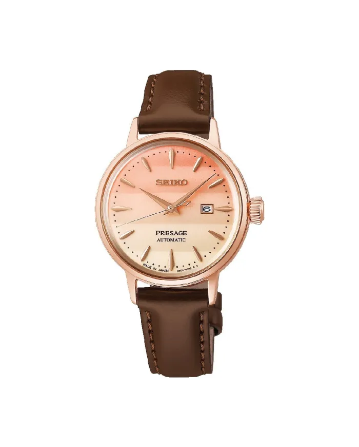 Seiko Presage Cocktail Gradient Dial Leather Strap Watch
