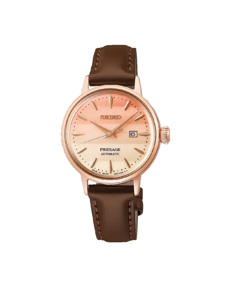 Montre Seiko Presage Cocktail à cadran dégradé avec bracelet en cuir Montre Seiko Presage Cocktail à cadran dégradé avec bracelet en cuir