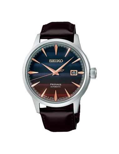 Seiko Presage Cocktail PVD Watch Gradient Dial with Leather Strap