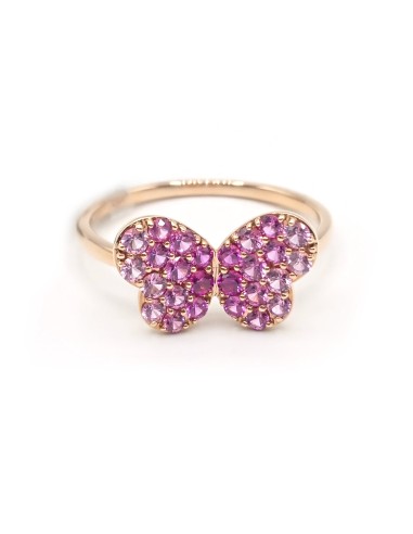 Crivelli Ring in Rose Gold with Pink Sapphire Butterfly